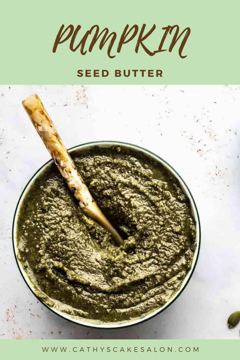 a bowl of pumpkin seed butter Pumpkin Seed Oil Recipes, Pumpkin Seed Butter Recipes, Butter At Home, Pumpkin Seed Butter, Pumpkin Seed, Delicious Pumpkin, Seed Butter, Homemade Treats, Butter Recipe