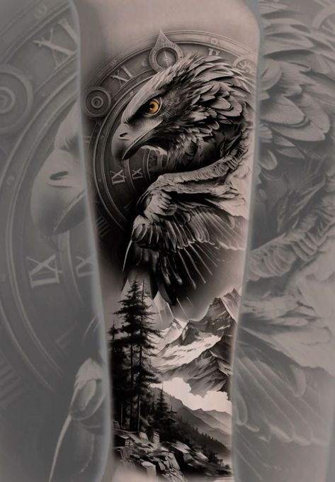 Hawk Half Sleeve Tattoo, Viking Eagle Tattoo, Eagle Sleeve Tattoo Men, Eagle Arm Tattoo, Coverup Tattoo Design For Man, Native American Eagle Tattoo, Eagle Tattoo Men, Valentine Tattoos, Coverup Tattoo Ideas