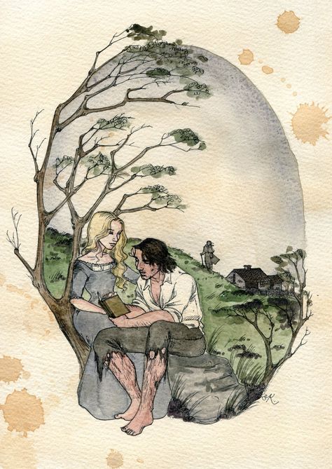 Cathy and Hareton by Kitty-Grimm.deviantart.com on @DeviantArt Hareton Earnshaw, Brontë Sisters, Emily Brontë, Bronte Sisters, Literary Characters, Victorian Romance, Whimsical Paintings, Dark City, Wuthering Heights