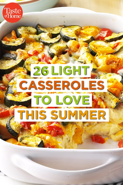 Light Suppers Healthy, Light Dishes For Dinner, Easy Light Casseroles, Summer Healthy Recipes Dinner, Easy Summer Dinners For Two, Light Suppers For Summer, Favorite Summer Recipes, Easy Summer Casserole Recipes, Light Cooking Recipes Healthy