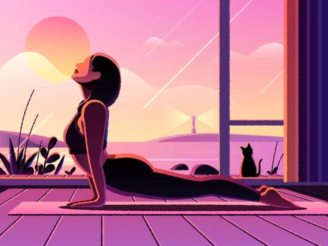 Illustration About Yoga by TenneyTang | Dribbble | Dribbble Arte Yoga, Yoga Illustration, Posca Art, Yoga Design, Theme Days, Yoga Art, Poster Designs, Source Of Inspiration, Yoga Inspiration