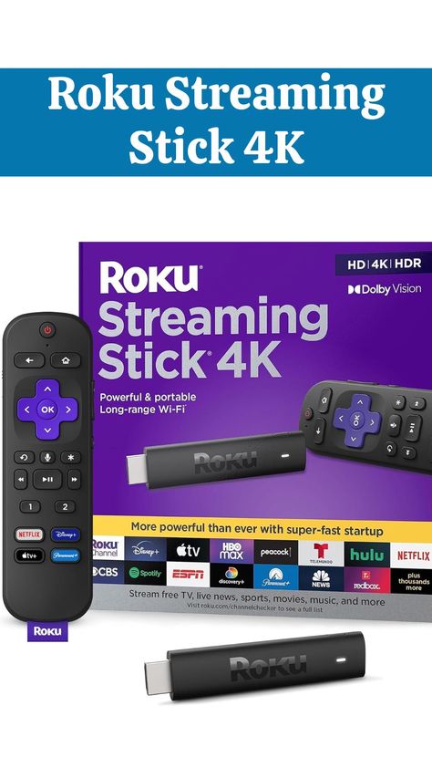 Roku Streaming Stick 4K: Stream Your Favorites in Stunning 4K HDR Roku Streaming Stick, Amazon Prime Day Deals, Tv Streaming, 4k Hdr, Gift For Brother, Tv Channels, Disney Plus, Film Production, Streaming Tv