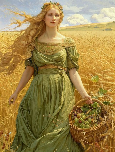 Step into the serene fields of Norse mythology with this captivating portrayal of Sif, the goddess of harvest and fertility. Known for her radiant golden hair, Sif embodies the abundance of nature and the cycles of growth. As Thor's beloved wife, she is deeply respected in Viking lore for her beauty and her role as a nurturing deity.   #Sif #SifGoddess #NorseGoddess #HarvestGoddess #NorseMythology #Thor  #NordicMythology #VikingLegends Sif Goddess, Goddess Of Summer, Goddess Of Harvest, Goddess Nature, Harvest Goddess, Slavic Art, African Figurines, Norse Legend, Angela Rose