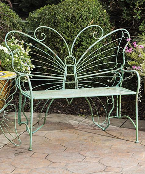 I love this whimsical butterfly bench in my butterfly garden!  #ad Metal Outdoor Bench, Traditional Benches, Metal Garden Benches, Black Smith, Metal Bench, Metal Butterfly, Garden Seating, Garden Bench, Outdoor Bench