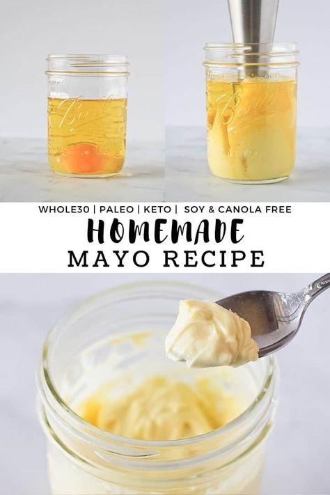 This easy Homemade Mayonnaise Recipe is made in just 3 minutes from start to finish. A few simple healthy ingredients and you'll have the thickest best tasting mayo you've ever had! And it's so easy, perfect for eating Whole 30, paleo and keto too! #finishedwithsalt #homemademayonaise #homemademayonnaiserecipe #easy #healthy #whole30 #keto | finishedwithsalt.com Whole 30 Mayo Recipe, Shrimp Healthy, Broccoli Healthy, Homemade Mayo Recipe, Salmon Healthy, Potatoes Healthy, Recipes Potatoes, Homemade Mayonnaise Recipe, Recipes Japanese