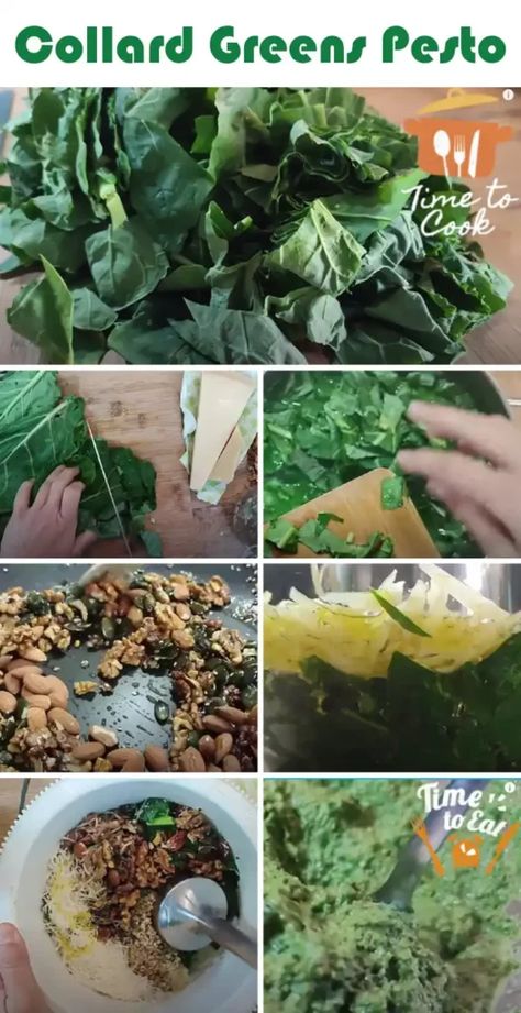 Collard Green Pesto Recipe - Collard green nutrition - Collard Greens benefits - Collard Greens Recipes Diy Pesto, Easy Collard Greens Recipe, Beginners Recipes, Collard Greens Recipe, Collard Green, Unique Pizza, Green Pesto, Quick Weeknight Meals, Collard Greens