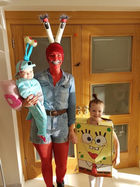 Diy spongebob mr krabs angry Gary the snail halloween costumes fancy dress Diy Gary The Snail Costume, Spongebob Family Halloween Costumes, Family Spongebob Costumes, Mr Crabs Costumes, Gary Spongebob Costume, Mr Krabs Costume, Diy Spongebob Costume, Gary The Snail Costume, Spongebob Character Costumes