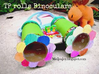 Meijo's Joy Diy Binoculars, Toy Binoculars, Binocular Craft, Binoculars For Kids, Crafts And Diy, Reuse Recycle, Toddler Preschool, Projects For Kids, Binoculars