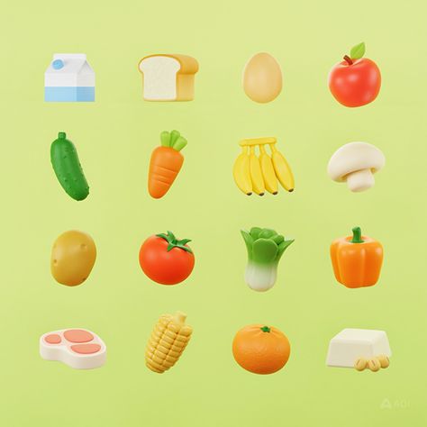 Unique Website Design, Fruit Icons, Rain Wallpapers, 3d Icons, Motion Graphics Animation, Game Inspiration, Blender 3d, Environment Concept Art, Environmental Art