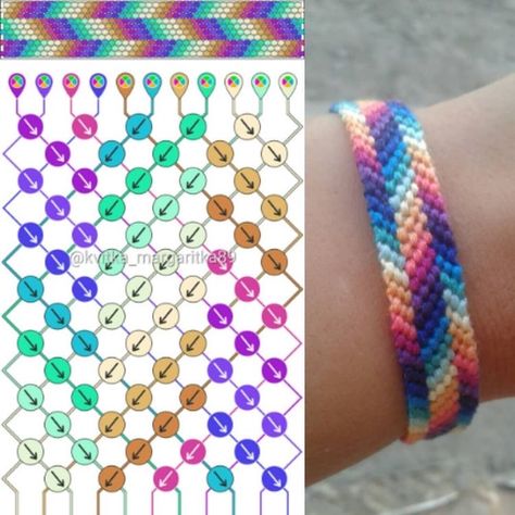 Boarded Chevron Friendship Bracelet, Friendship Bracelet Patterns Three Color, Friendship Bracelet Patterns 7 Colors, Stripe Bracelet Pattern, Floss Bracelets Patterns, String Bracelets Patterns, Diy String Bracelets, Cute Friendship Bracelets Pattern, Friendship Bracelets Pattern