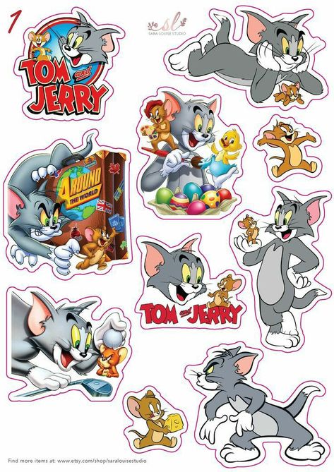 Tom And Jerry Stickers, Jerry Stickers, Happy Birthday Football, Baby Boy Cake Topper, Mickey Mouse Crafts, Diy Cake Topper Birthday, Baby Scrapbook Album, Mickey Mouse Pictures, Birthday Cake Topper Printable