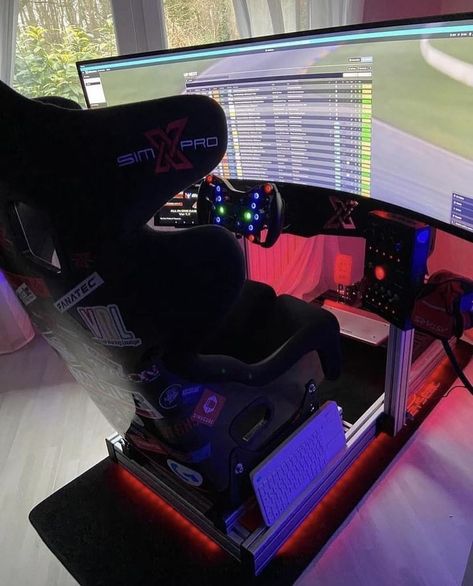 This SimXPro® X80 upgraded edition with SimXPro GTR seats! ⁣ ⁣ #gamer #gaming #simracingamers #simracingrigs #assettocorsacompetizione #simracinghardware #motorsport #iracing #f1 #granturismo #racingsimulator #assettocorsa #simulator #race #esports #simracerstation #simulation #ps4 #gt3 #simracingsetup #simracingfans #simracingworld #racing #gtsport #fanatec #formula1 #simracingmechanics #logitech #thrustmaster #granturismosport Small Game Rooms, Computer Station, Video Game Room Design, Racing Simulator, Lego Room, Ferrari 488, Video Game Room, Pc Setup, Youtube Link