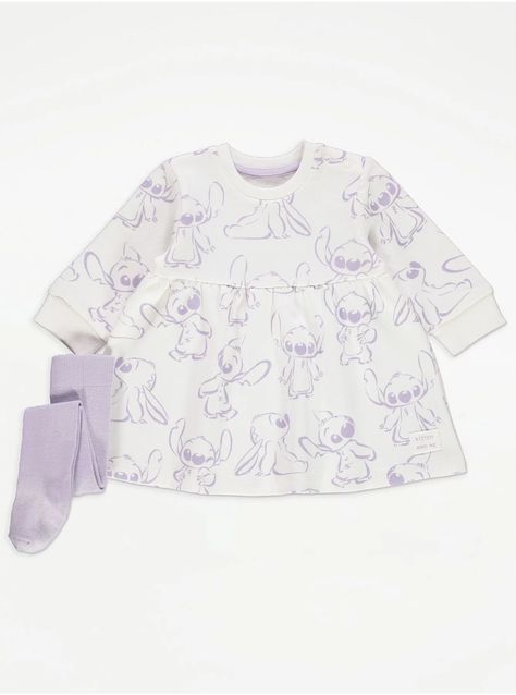 Disney Lilo & Stitch Lilac Jumper Dress and Tights Outfit | Baby | George at ASDA Dress And Tights Outfit, Lilac Jumper, Dress And Tights, Dresses And Tights, Tight Dress Outfit, Baby George, Lilo Stitch, Disney Lilo, George At Asda