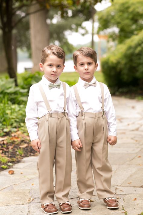 Champagne Ring Bearer Outfit, Ring Bearer Outfit Khaki Pants, Brown Ring Bearer Outfit, Gold Ring Bearer Outfit, Ring Barrier Outfit, Ring Bear Outfit, Ring Bearer Outfit Suspenders, Pageboy Outfits, Rustic Wedding Outdoor