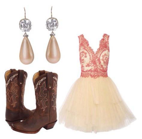 Dress With Brown Cowboy Boots, Formal Dress With Boots, Mom Prom, Cow Girl Boots, Mexican Quinceanera, Mexican Quinceanera Dresses, Rhinestone Boots, A Country Wedding, Country Cow