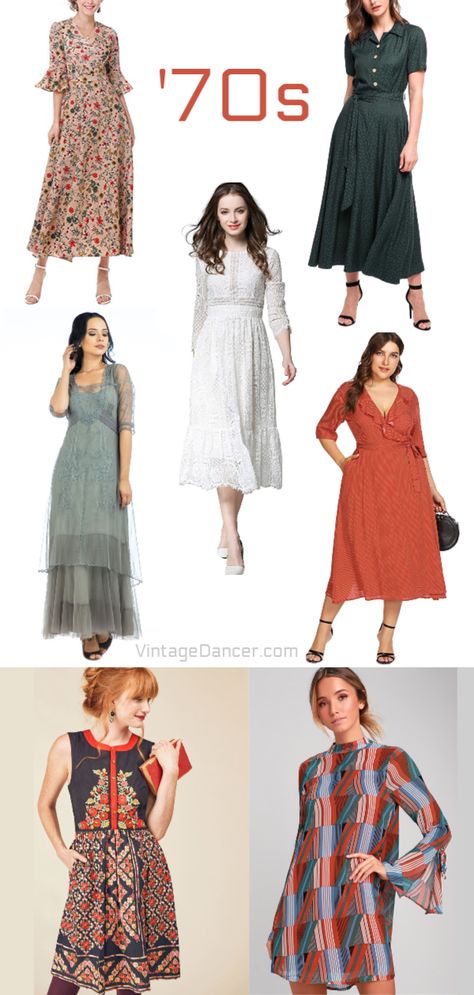 Modern day 70s inspired Disco Dresses, 1970s Makeup, Vintage Outfits 70s, 70s Mode, 70's Party, 70s Fashion Dresses, Outfits 70s, 1970s Dress, Disco Dress