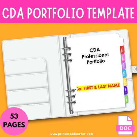 Need help creating your CDA Portfolio? But don't want the hassle of typing or taking a course on how to create one? Well, I have a Ready-To-USE Template for you. 💕Title Pages for each Tab required 💕Competency Standards Statements 💕Competency Reflective Statements 💕Nine Learning Experiences (Lesson Plans) 💕10 Developmental Children Books 💕Resource Collection Items 💕Philosophy Statement WITH GUIDES & MORE!!! TOTAL OF 53 WORD Pages https://linktr.ee/princesseducator Cda Portfolio, Spelling Test Template, Portfolio Pictures, Jesus Coloring Pages, Self Care Worksheets, Linear Function, Portfolio Covers, Halloween Templates, Digital Creator