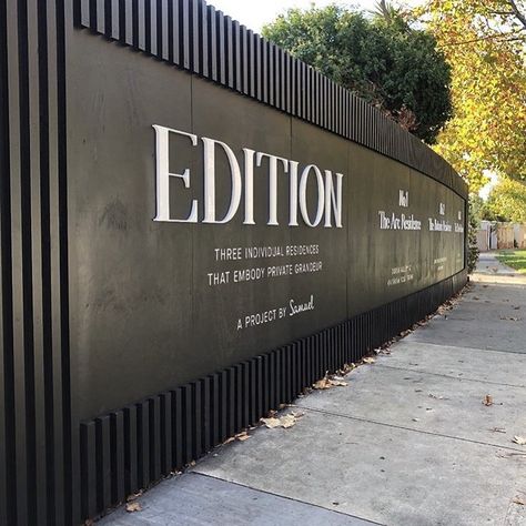 Construction Hoarding Design, Fence Signage, Property Signage, Exterior Signage Design, Construction Hoarding, Modern Signage, Fancy Fence, Corporate Signage, Building Signage