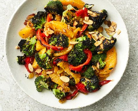 charred-broccoli-salad-recipe-FT Charred Broccoli Salad, Best Broccoli Recipe, Broccoli Roasted, Fruit Sides, Salad Broccoli, Charred Broccoli, Baked Broccoli, Broccoli Dishes, Fried Broccoli