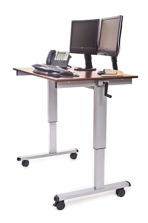 Portable Workstation, Best Standing Desk, Ikea Desk, Electric Standing Desk, Vintage Industrial Furniture, Pipe Furniture, Stand Up Desk, Desk Height, Sit To Stand