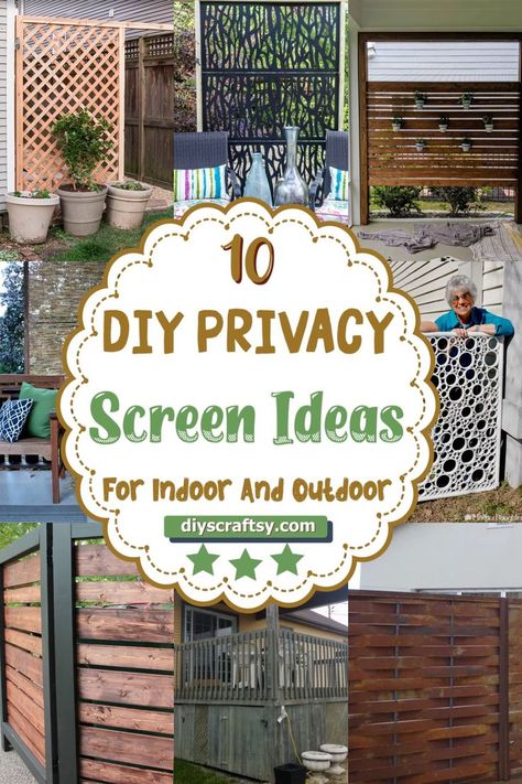 DIY Privacy Screen Ideas Porch Privacy Screen, Privacy Screen Outdoor Diy, Privacy Screen Ideas, Outdoor Privacy Panels, Lattice Privacy Screen, Porch Privacy, Backyard Privacy Screen, Privacy Screens Indoor, Yard Privacy