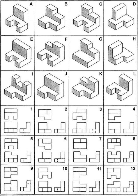 Isometric Drawing Examples, Oblique Drawing, Isometric Sketch, Isometric Drawing Exercises, 3d Drawing Techniques, Autocad Isometric Drawing, Orthographic Projection, Orthographic Drawing, Isometric Cube