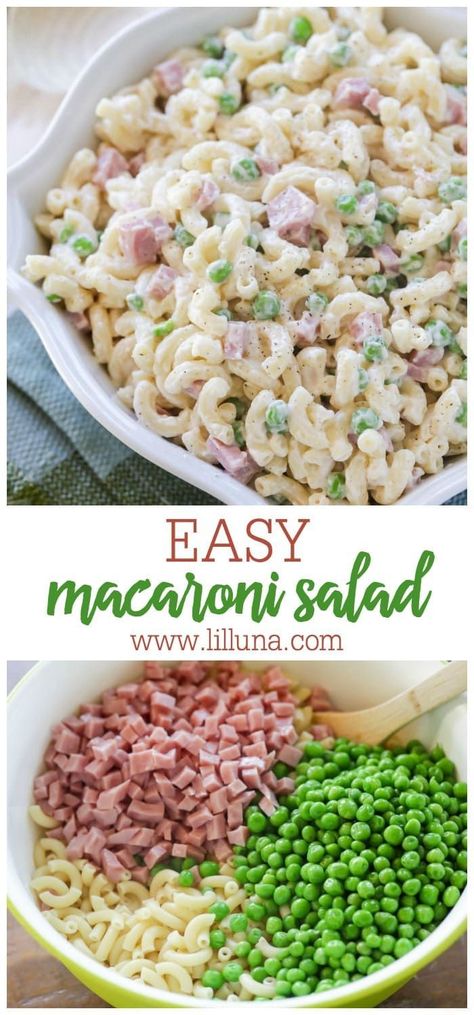 Macaroni Salad With Ham And Peas, Pasta And Ham Salad, Ham And Cheese Macaroni Salad, Creamy Ham Pasta Salad, Macaroni And Ham Salad, Macaroni And Pea Salad, Ham And Pea Pasta Salad, Ham And Peas Pasta, Macaroni Salad With Peas