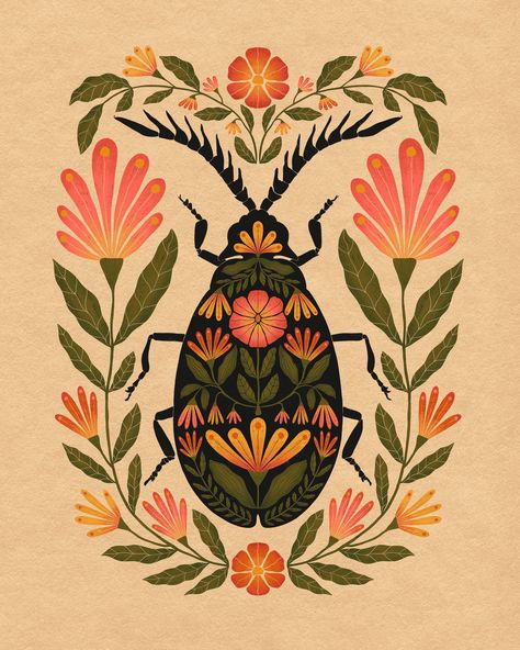 Snake Canvas, Desert Snake, Beetle Illustration, Scientific Drawing, Beetle Art, Arte Folk, Wall Decor Pictures, Abstract Flower, Pics Art