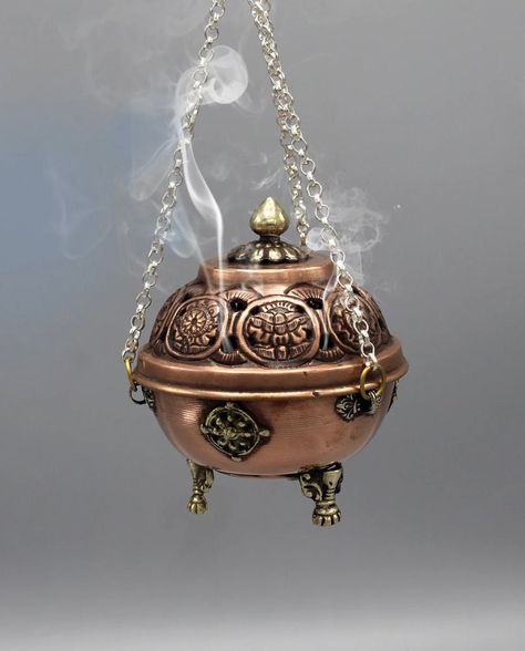 Antique Incense Burner, Hanging Incense Burner, Robotic Engineer, Chinese Incense Burner, Eight Auspicious Symbols, Dark Hippie, Future Interior Design, Insence Burner, Resin Incense