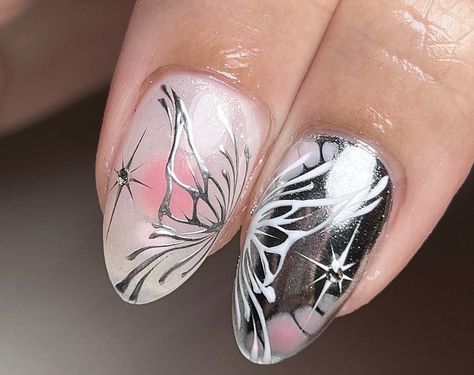 Fairy Wing Nails, Angel Wing Nails, Angel Nails Designs, Wing Nails, Tato Design, Shadow Wings, Nail Magic, Angel Nails, Style Nails