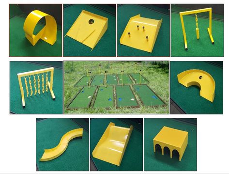 Mini Golf Course School Project, Mini Golf Course Diy Obstacles, Indoor Golf Diy, Mini Putt Diy, Diy Mini Golf Course Ideas Cardboard, Putput Golf Diy, Diy Mini Golf Hole, At Home Mini Golf Course, Putt Putt Golf Course Ideas