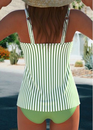 High Waisted Swim Skirt, Printed Swimdress, Striped Tankini, Printed Tankini, Tankini Set, Swim Skirt, Tie Dye Print, Swim Dress, Green Stripes