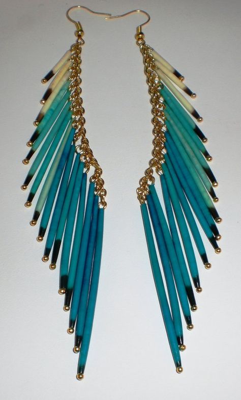 Porcupine Quill Jewelry, Porcupine Quill Earrings, Quill Earrings, Tide Pool, Porcupine Quills, Native American Earrings, Beaded Earrings Patterns, Earrings Inspiration, Bead Work Jewelry