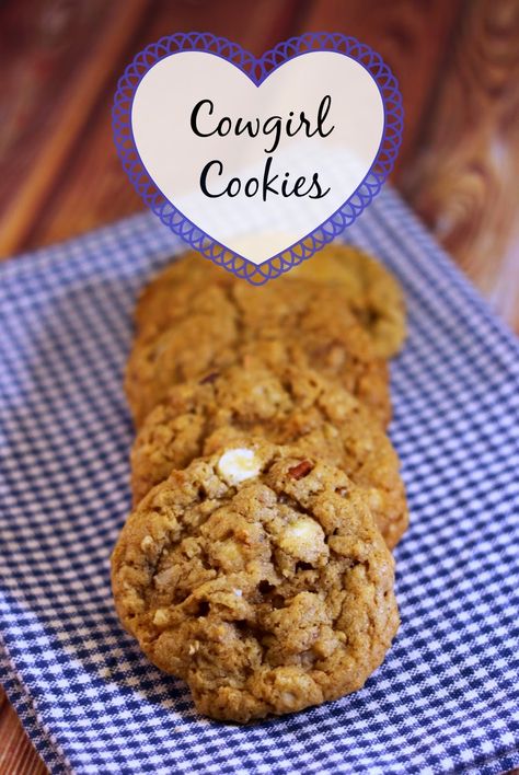 Crazy for Cookies and more: Cowgirl Cookies Cowgirl Cookies, Cookie Recipes, Something New, Main Dishes, Side Dishes, Dessert Recipes, Cooking Recipes, Dessert, Drinks