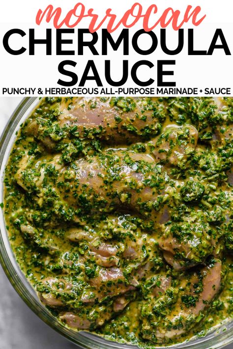 Things To Do With Parsley, Fresh Parsley Recipes, Chermoula Recipe, Chermoula Sauce, Cilantro Parsley, Parsley Recipes, Marinade Sauce, Grilled Veggies, Moroccan Food