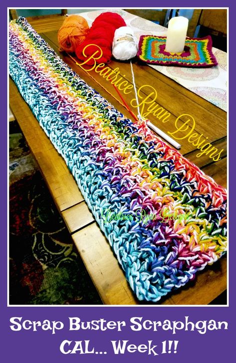 Varigated Crochet Patterns Free, Scrap Yarn Crochet Blanket Pattern Free, Crochet Carpets, Crochet Scrapghan, Scrap Crochet, Yarn Scraps, Crocheted Afghans, Scrap Yarn Crochet, Yarn Creations