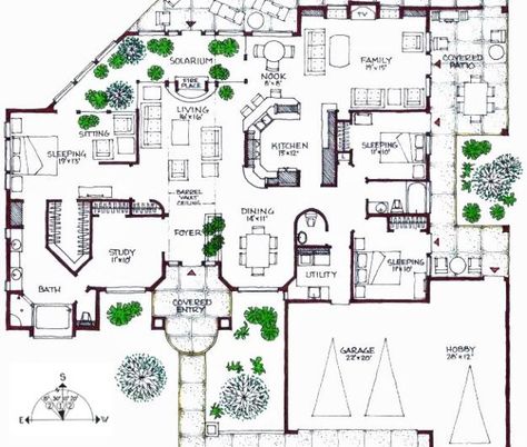 Floor plan Modern Family House, House Plans With Pictures, Modern House Floor Plans, Earthship Home, Unique Floor Plans, Mansion Floor Plan, Small Modern Home, Architecture Model Making, Plans Modern