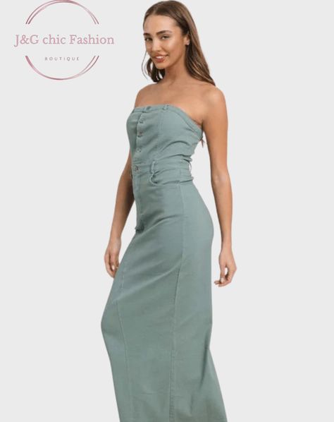 Here's SEO-optimized content for your Facebook posts: 🌿 Betty Stretch Front Buttons Tube Maxi Dress - Sage 🌿 Perfect choice for a classic and minimalist look! ✨ Bring a refreshing touch to everyday style with our Betty Stretch Front Buttons Tube Maxi Dress. 🌟 Features: Stretchable fabric, which is comfortable and figure-flattering 💕 Front button detailing, which adds a unique touch to the look 🎀 Tube design, which is modern and glamorous ✨ Maxi length, suitable for semi-formal and casual ... Tube Maxi Dress, Tube Maxi Dresses, Dress Sage, Tube Design, Facebook Posts, Everyday Style, Semi Formal, Everyday Fashion, Maxi Dress