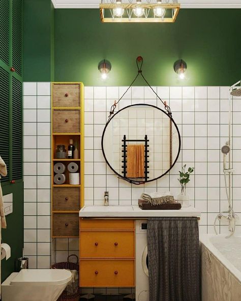 Cozy Bathroom, Bathroom Color, Bathroom Idea, Apartment Decor Inspiration, Green Bathroom, Bathroom Colors, House Bathroom, Love Home, Apartment Interior