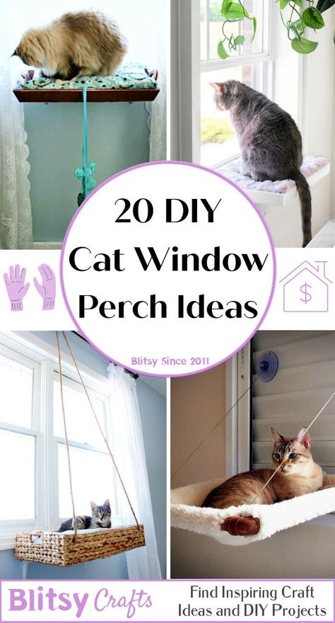 Diy Window Perch For Cats, Cat Shelf Window, Diy Cat Window Hammock, Cat Window Box Diy, Diy Cat Window Perch, Diy Cat Perch, Diy Cat Window, Window Cat Bed, Cat Diy Projects