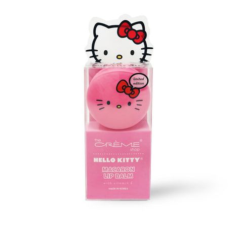 Peach Mousse, Macaron Lip Balm, The Crème Shop, Kitty Makeup, Hello Kitty Makeup, Hello Kit, Icing On The Cake, Strawberry Milkshake, Hello Kitty Items