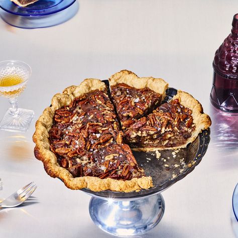 Bourbon-Date Pecan Pie Recipe | Bon Appétit Pasta Alla Vodka, Creamy Mushroom Pasta, Pecan Pie Recipe, Dried Beans, Pie Dessert, Pecan Pie, Pie Recipe, Pie Dish, Cobbler