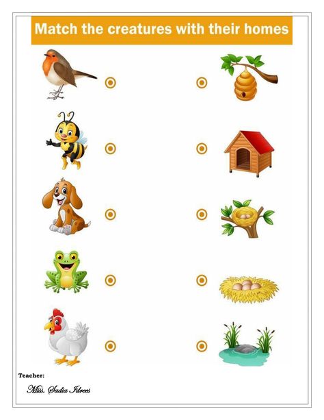 Animals And Their Homes, Worksheet Kindergarten, Pre K Worksheets, Free Printable Puzzles, Animal Worksheets, Barn Animals, Learning English For Kids, Post Animal, 1st Grade Worksheets