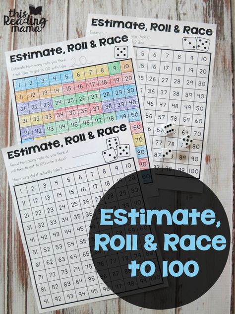 Estimate, Roll and Race to 100 - This Reading Mama Race To 100, Free Educational Printables, Teaching Numbers, Teachers Pay Teachers Seller, Free Teaching Resources, An Education, 4th Grade Math, Learning Numbers, Teaching Classroom