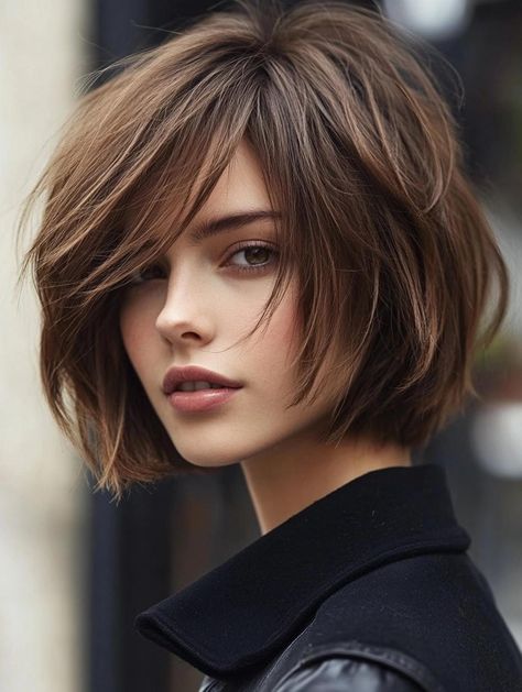 Chic Bob Haircuts for Thick Hair: Top Styles for Effortless Elegance Short Thick Haircuts For Women, Round Face Bob Haircut, Bob Haircut Round Face, Above The Shoulder Haircuts, Haircut Round Face, Hare Style, Bob Haircut Back View, Bob Haircuts For Thick Hair, Bob Haircut For Round Face