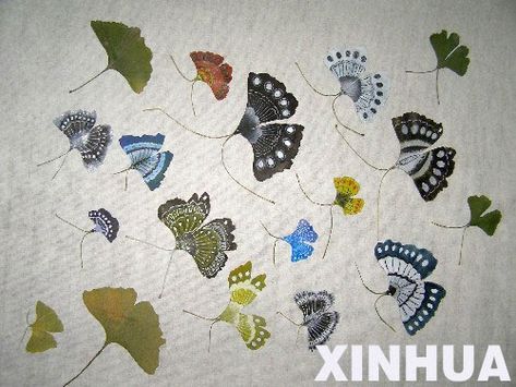 Painting Butterflies, Ginko Leaves, Ginkgo Tree, Gingko Leaves, Ginkgo Leaves, Book Cover Illustration, Ginkgo Biloba, Ginkgo Leaf, Painted Leaves