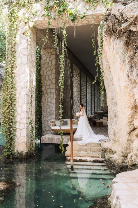 Wedding In Hotel, Mexico Wedding Dress, Brazilian Wedding, Tropical Wedding Dresses, Xcaret Mexico, Dreams Tulum, Cancun Destination Wedding, Mexico Wedding Venue, Getaway Wedding