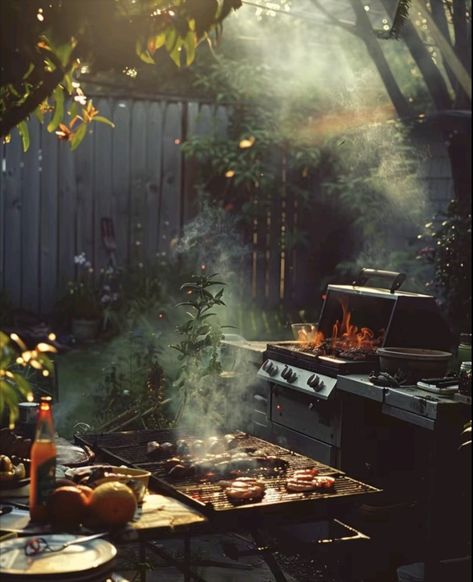 Grill Astethic, Backyard Bbq Party Aesthetic, Backyard Cookout Aesthetic, Cookout Photography, Backyard Bbq Aesthetic, Summer Cookout Aesthetic, Grilling Out, Family Bbq Aesthetic, Summer Barbecue Aesthetic