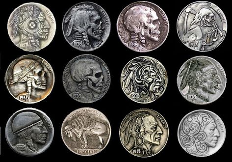 History of the Hobo Nickel Hobo Nickel, Coin Art, Buffalo Nickel, Indian Head, Old Coins, Arte Popular, Coin Jewelry, Rare Coins, Art And Craft