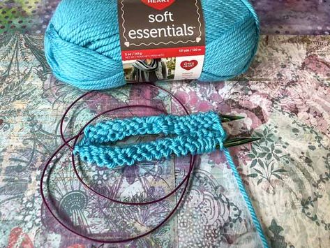 All the stitches are on one needle and ready to knit in the round. Magic Loop Knitting, Loop Knitting, Magic Loop, Knit In The Round, Circular Needles, Embroidered Friendship Bracelet, Knit Crochet, The Magic, Crochet Patterns